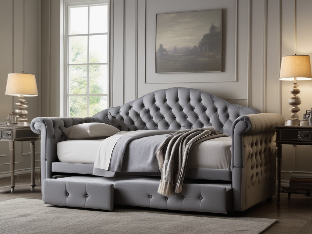 Discover the Timeless Charm and Versatile Comfort of the RITSU Medieval Style Upholstered Tufted Daybed