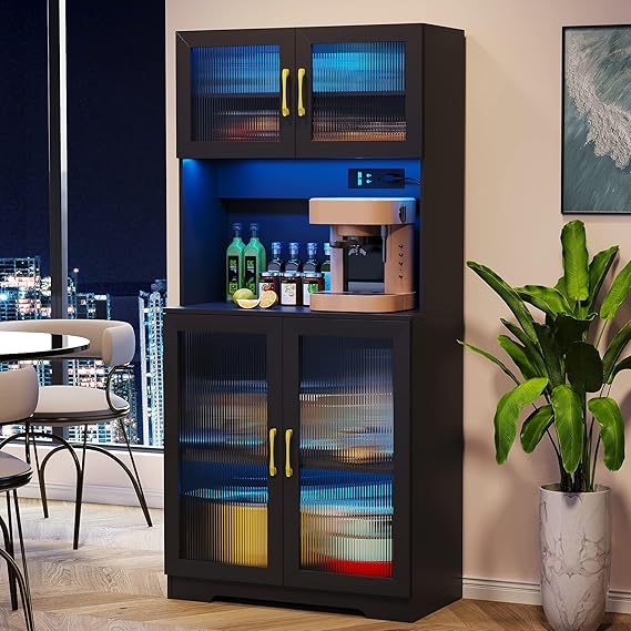 Amp Up Your Decor with LVSOMT LED Storage Cabinet and Charging Station